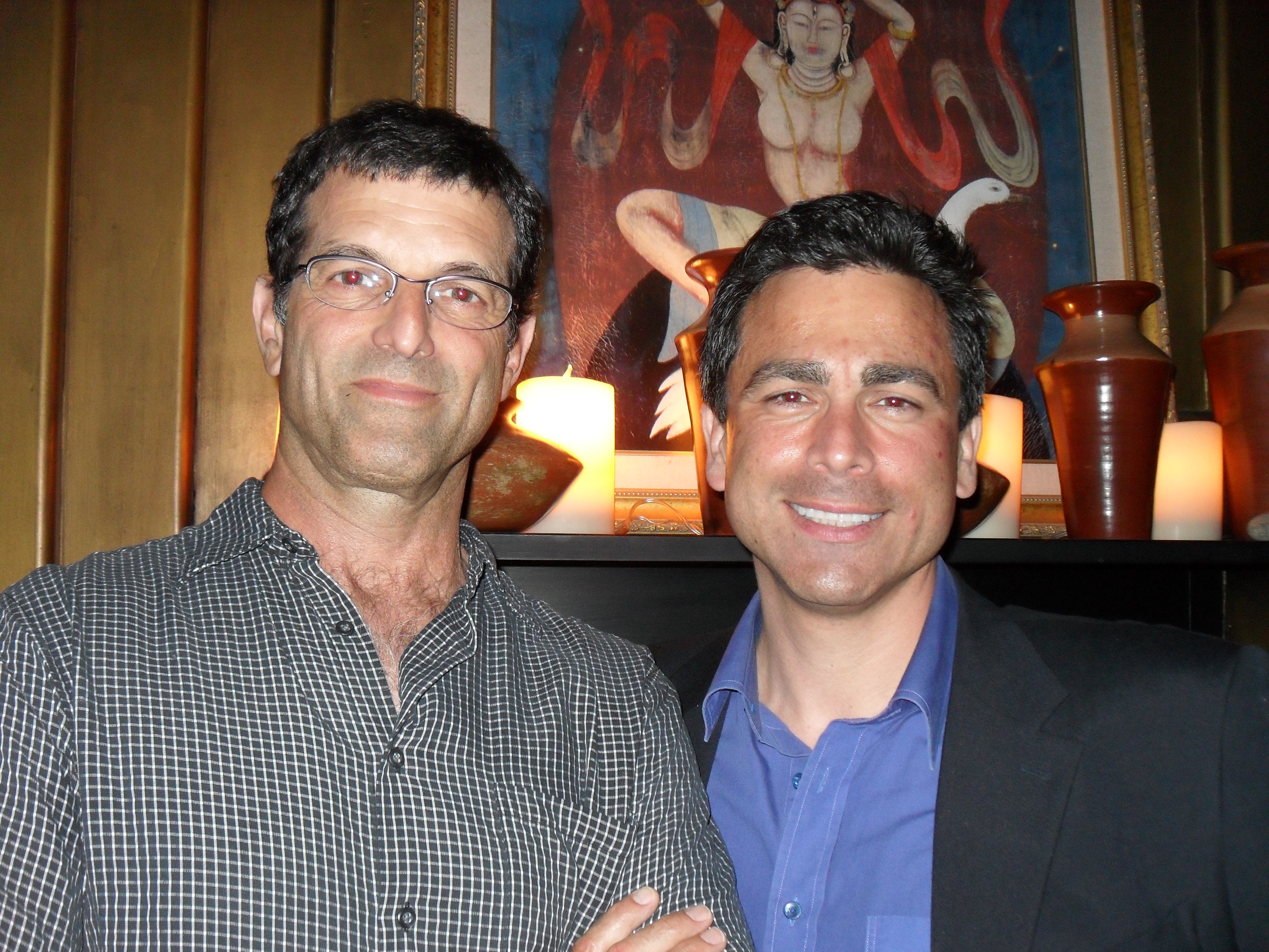 Mark Harelick and John Prudhont at the Meeting Spencer Wrap Party in Beverly Hills