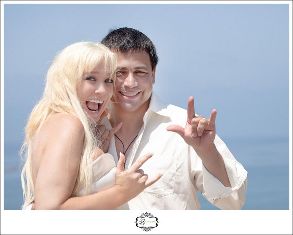 Eileen Prudhont and John Prudhont on their wedding day, 7/4/2011 in Malibu