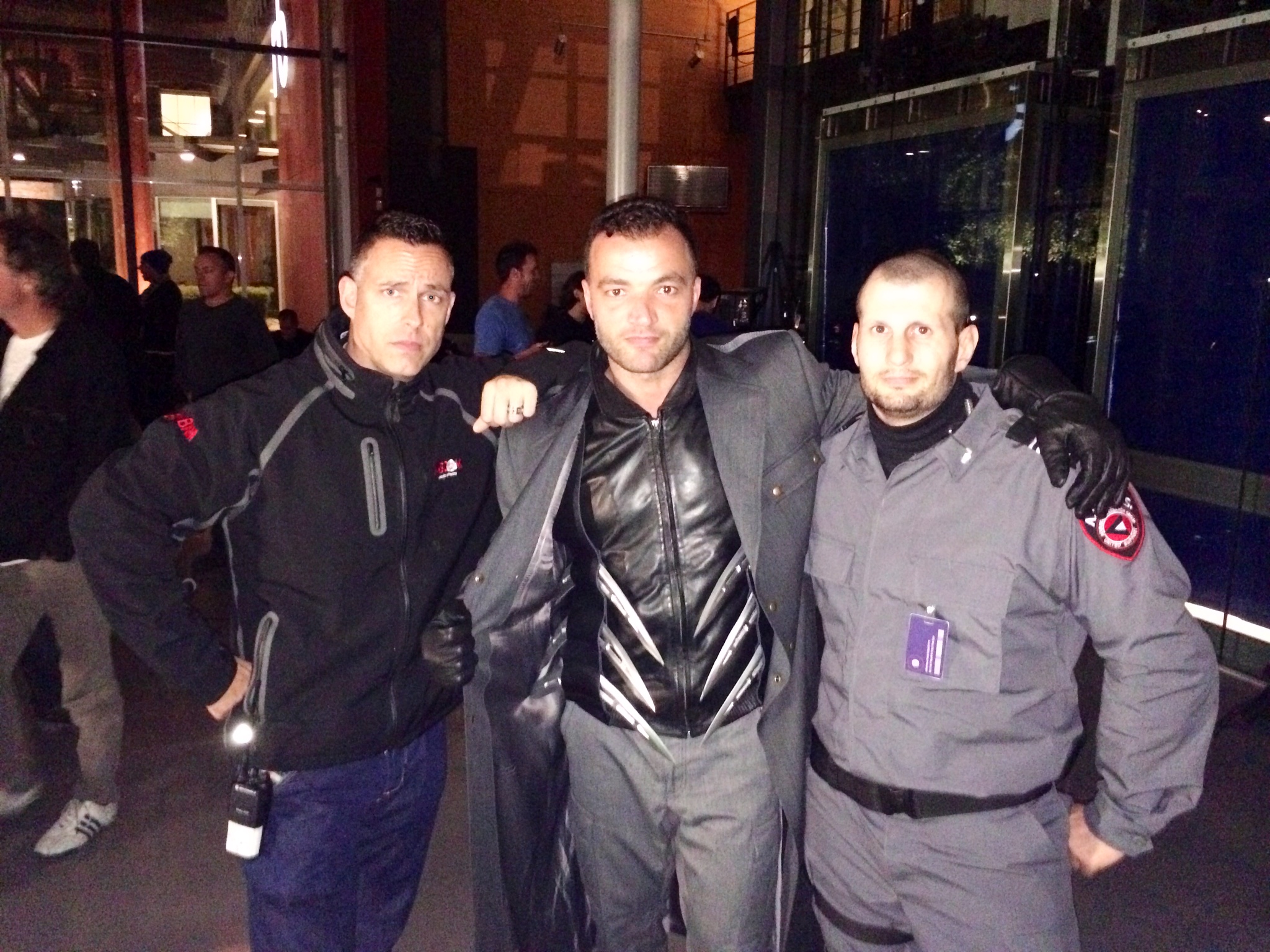 Acting in a scene with Nick Tarabay and Stunt Coordinator for Arrow James Bamford.