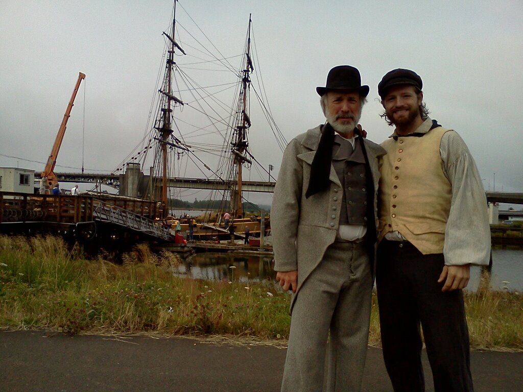 Darin Southam with Rick Macy on set of Ephraim's Rescue.