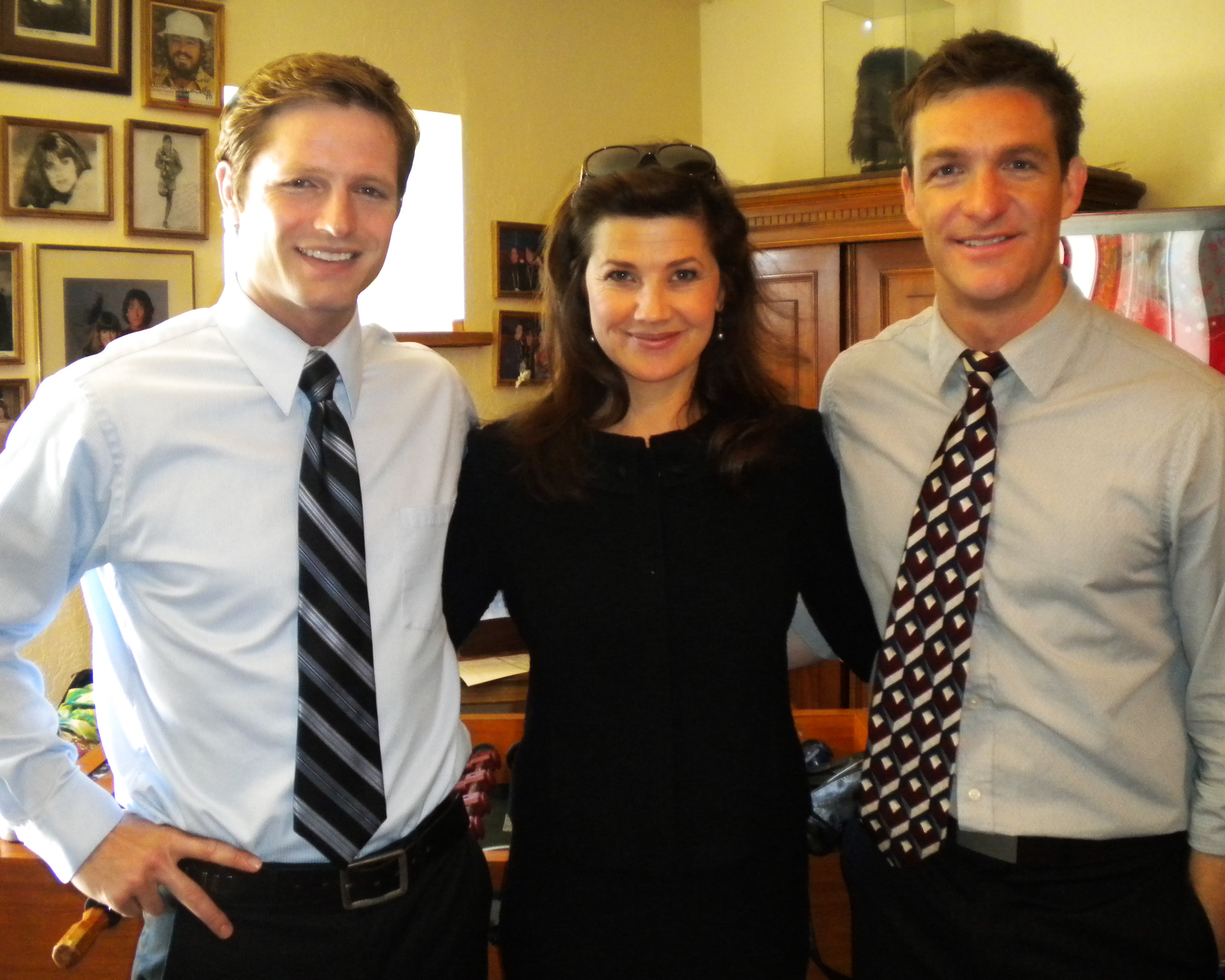 On set of Changing Hearts with Daphne Zuniga and Brad Johnson