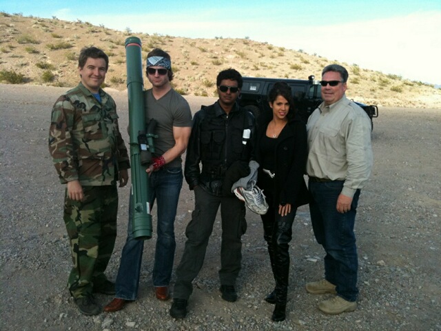 On set of Last Man(s) On Earth: Darin Southam with Charan Prabhaker, Brady Bluhm, and Andrea Ciliberti
