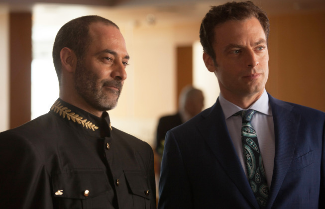 Still of Justin Kirk, John Tucker, Ashraf Barhom and Vered Adir in Tyrant (2014)