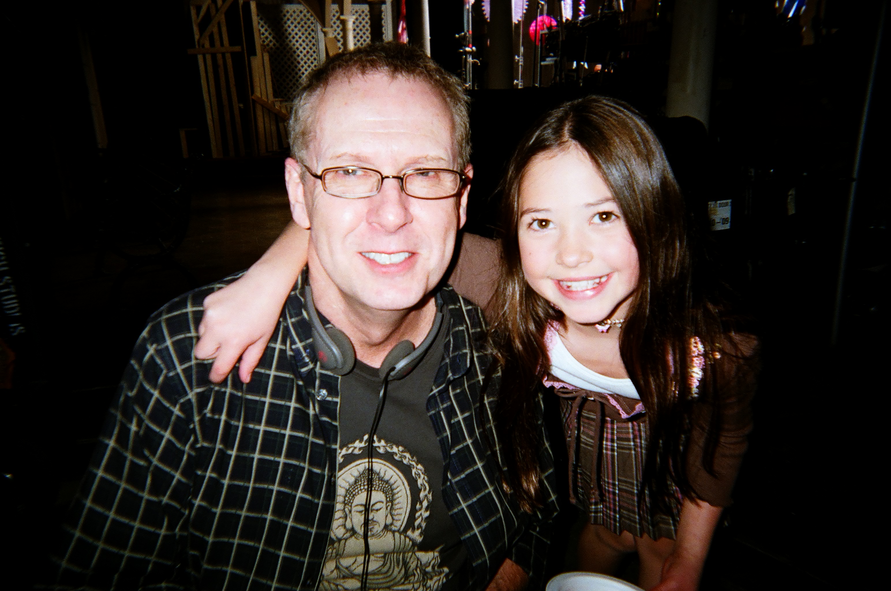 Chelsea Smith & Norman Buckley on the set of the O.C.
