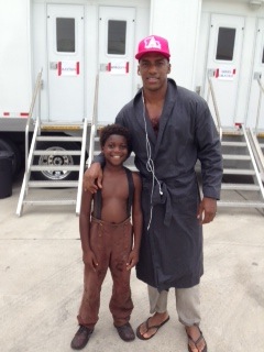 on the set of American Horror Story, Coven with kid from 