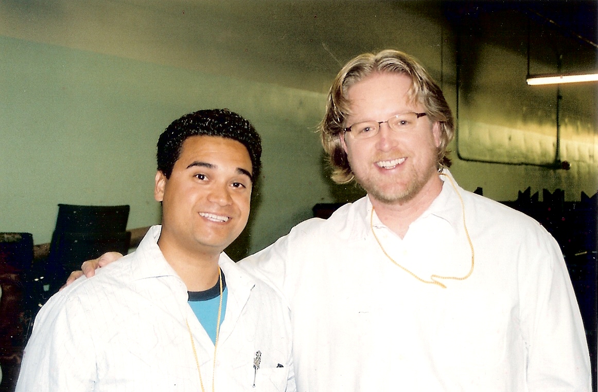 Kevin Lasit with screenwriter/director Andrew Stanton of PIXAR - writer of Finding Nemo and Walle. Back stage right before his Key Note... His Journey into Pain.