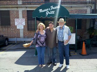 Kevin with producer Brian Frankish and his wife Tannis after lunch in Hollywood.