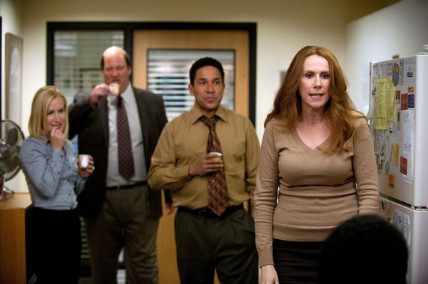 Still of Angela Kinsey and Brian Baumgartner in The Office (2005)