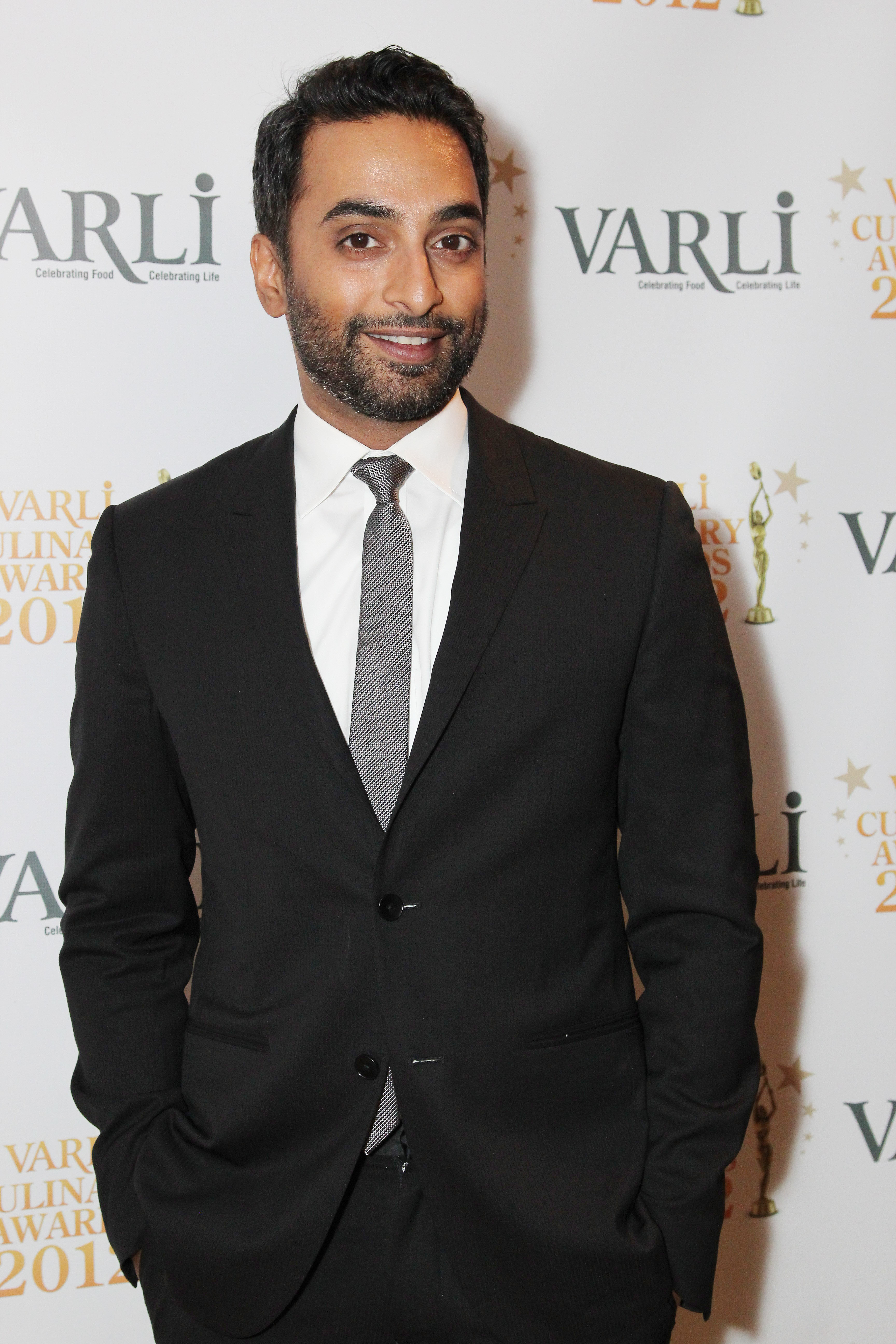 November 15, 2012: First Annual Varli Culinary Awards, co-host Manu Narayan on the red carpet at The Altman Building in New York City.