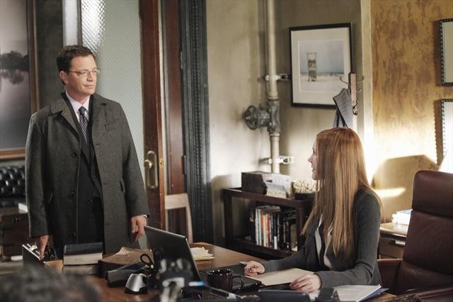 Still of Joshua Malina and Darby Stanchfield in Scandal (2012)