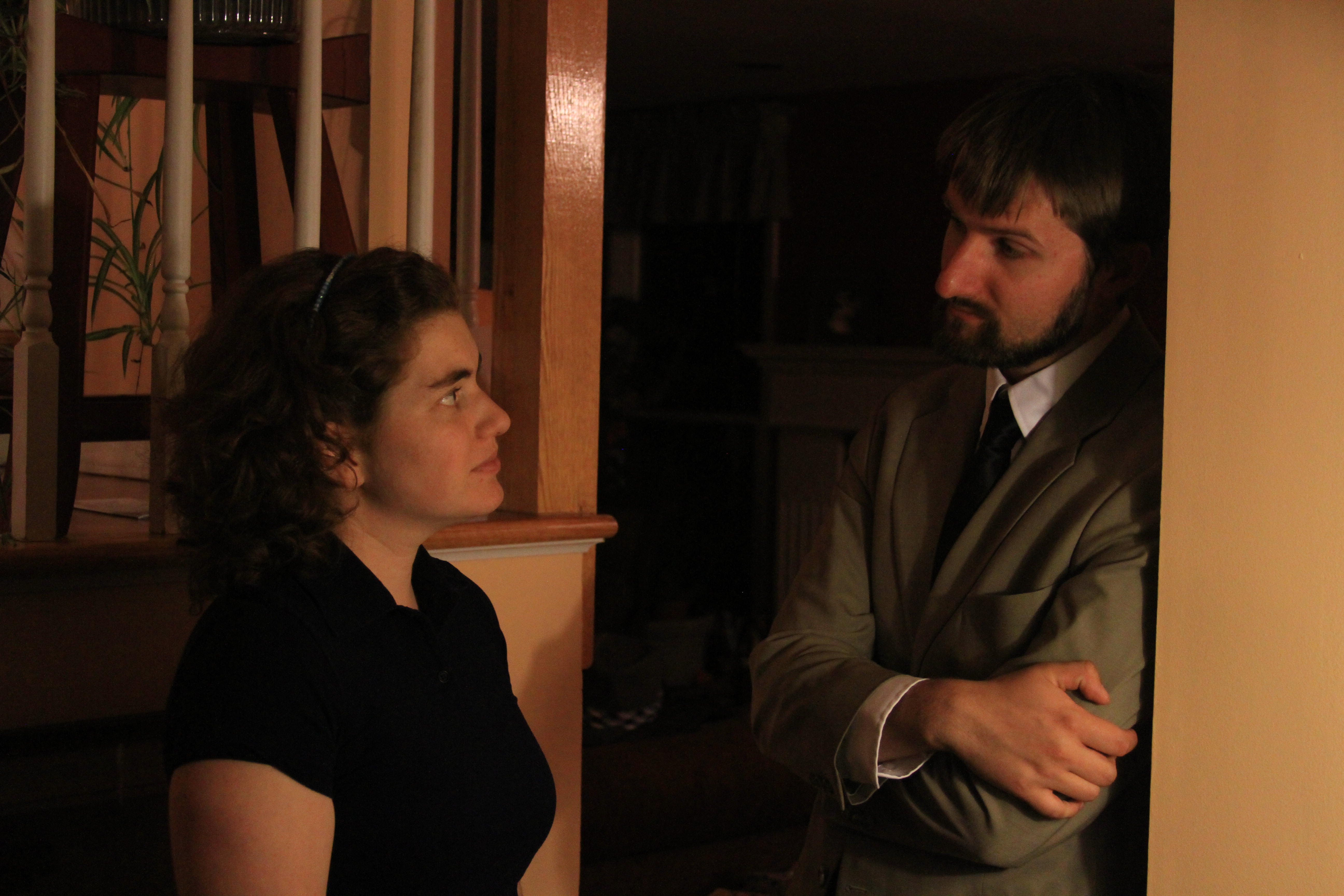 Alexia Anastasio and Sam Rappold on the set of Little Fishes