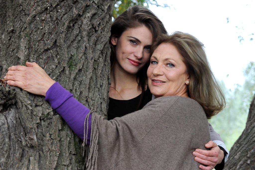With mother, actress Iren Bordan