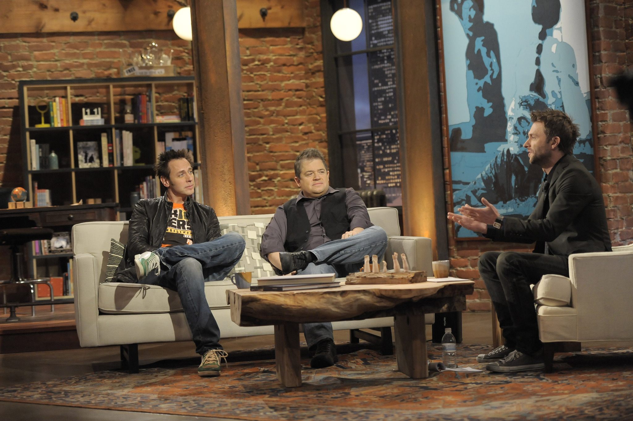 Still of James Gunn, Chris Hardwick and Patton Oswalt in Talking Dead (2011)