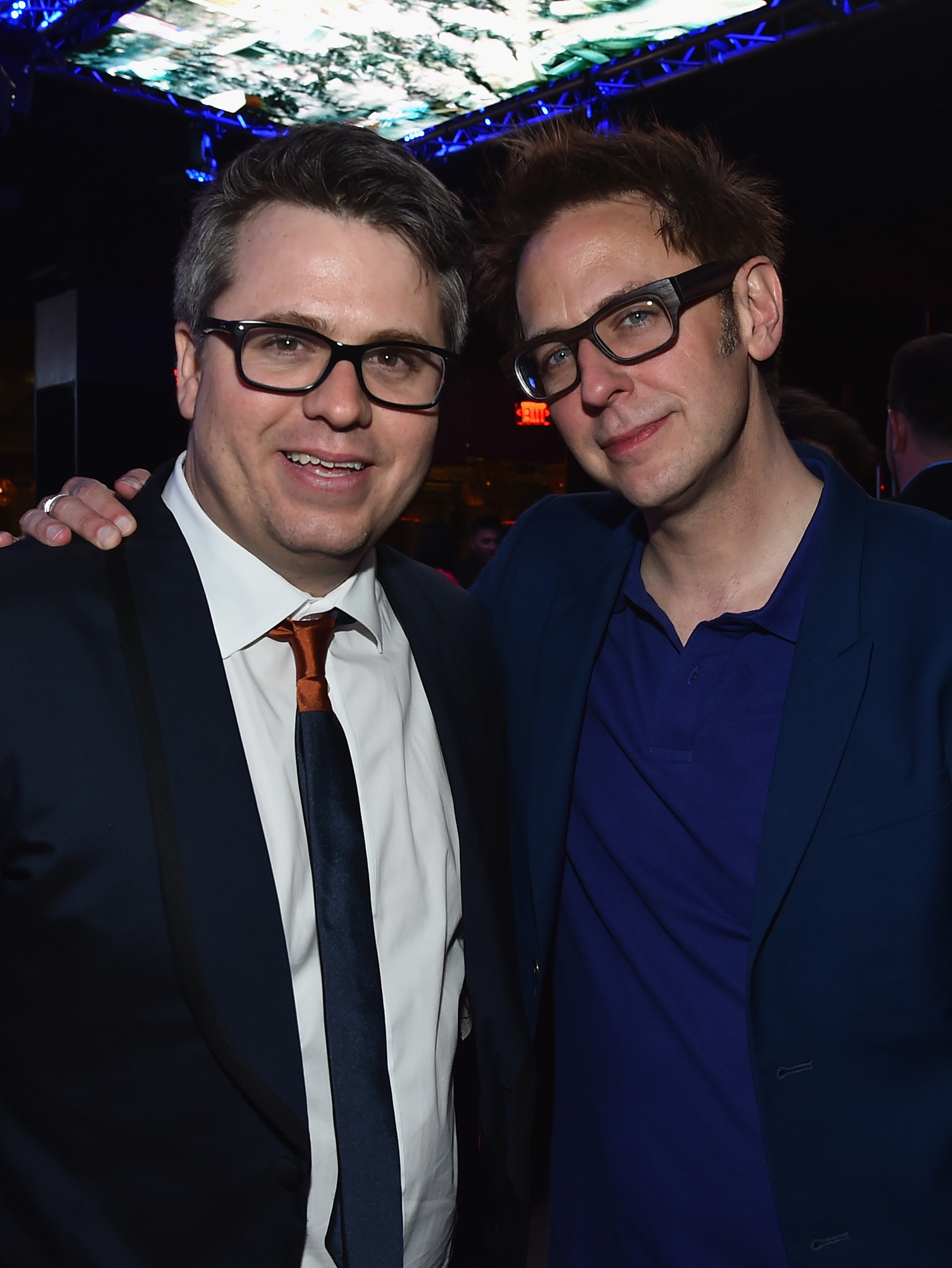 James Gunn and Jeremy Latcham at event of Kersytojai 2 (2015)