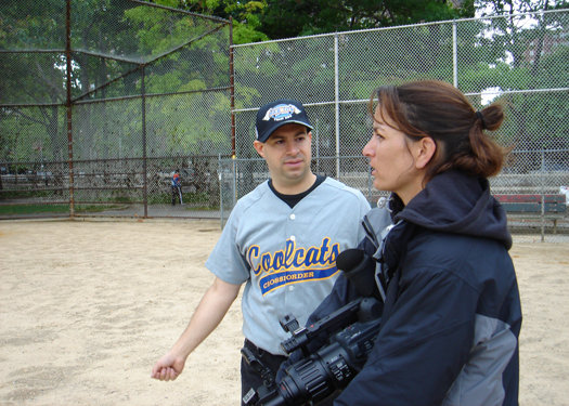 Irin Evers and Maninder K. Saini on the set of 