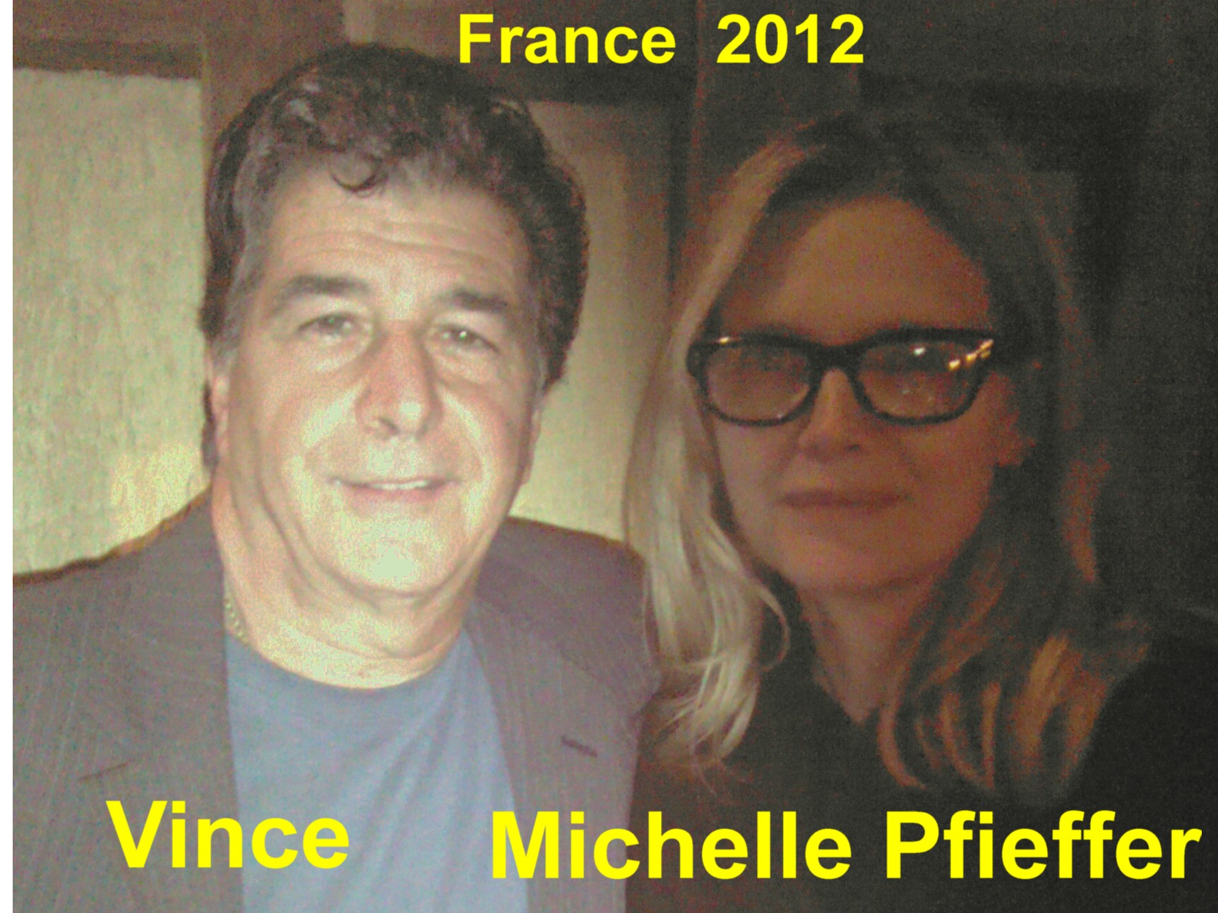 Vincent Riviezzo and Actress Michelle Pfieffer Normandy France 2012