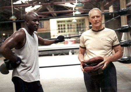 Mike Colter and Clint Eastwood