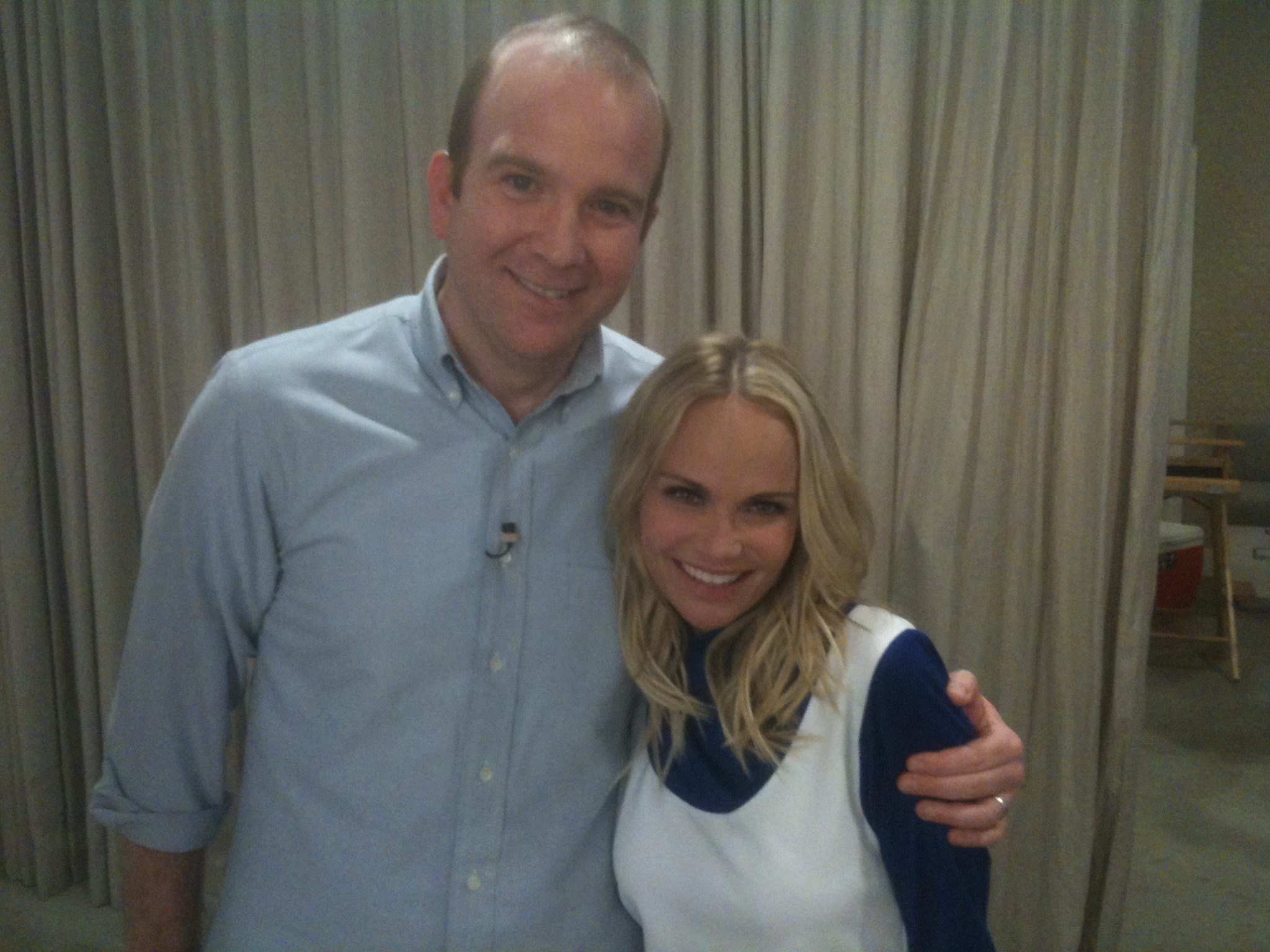 Fred Cross & Kristin Chenoweth shooting sketches for the 15th Annual Critics Choice Awards.