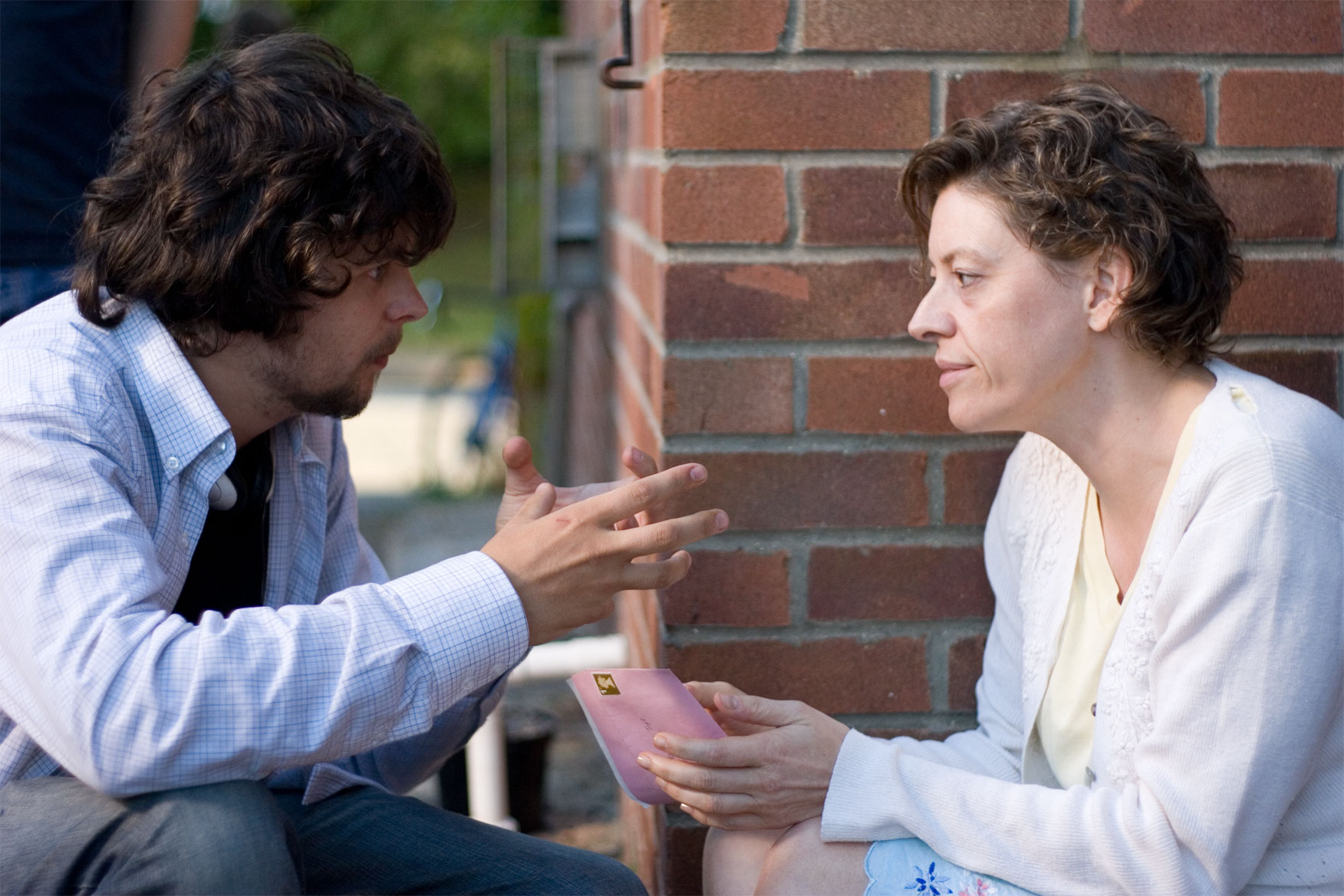 Rehearsing an actor on set of THE BUTTERFLY TATTOO