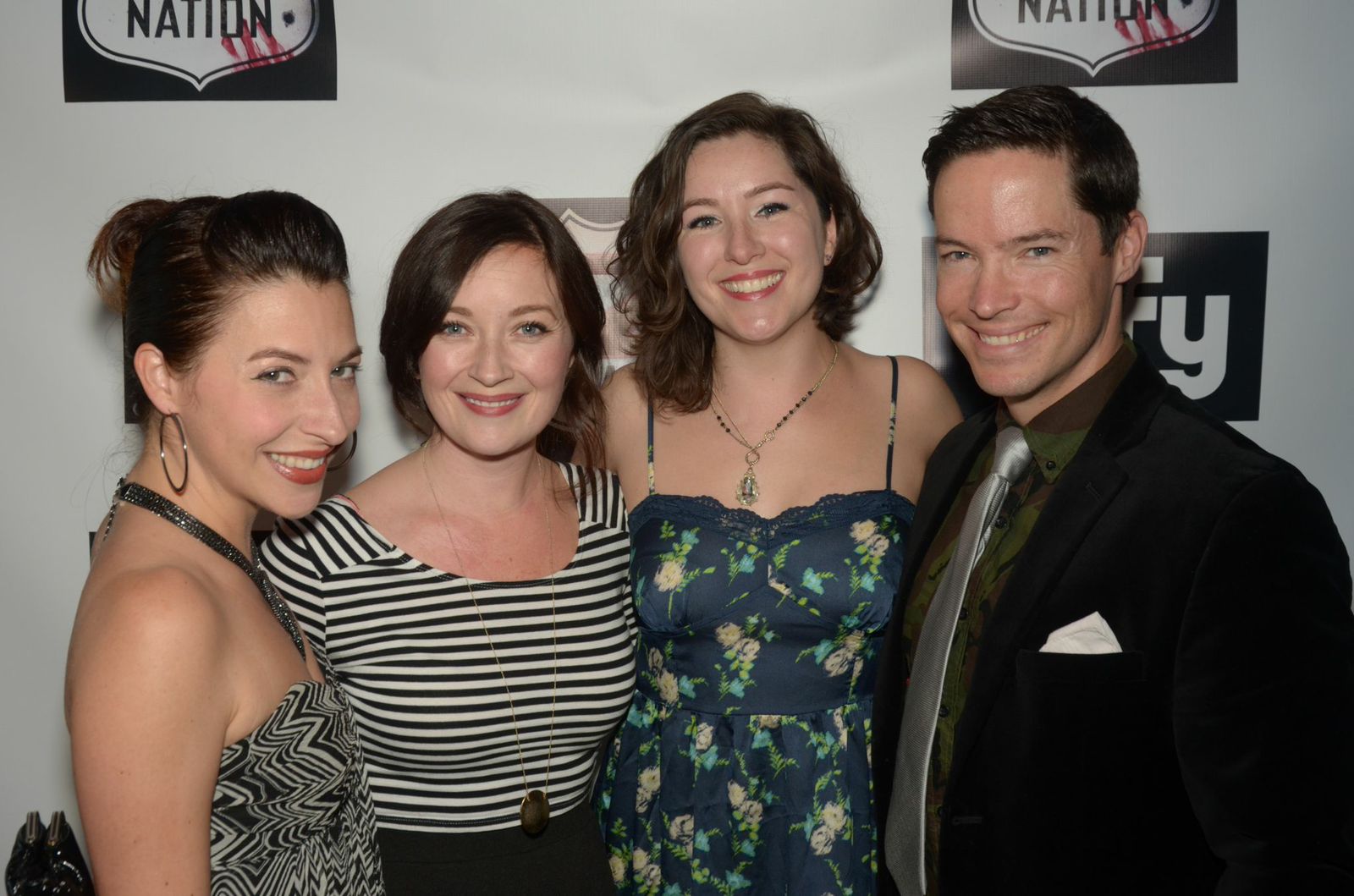 Angela DiMarco, Lisa Coronado (Dr. Merch), Wonder Russell, and David S. Hogan (Brother Eli) at the Z Nation Premiere Party.