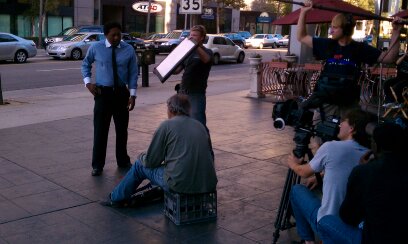 Brion Rose on the set of THE LAST SUPPER.