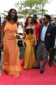 Brion Rose walking the red carpet in Nigeria at the premiere of THROUGH THE GLASS