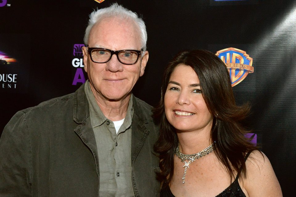 Catherine Pirotta with Malcolm McDowell