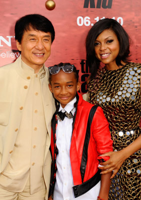 Jackie Chan, Taraji P. Henson and Jaden Smith at event of The Karate Kid (2010)