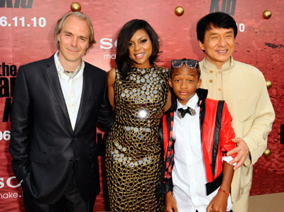 Jackie Chan, Taraji P. Henson, Harald Zwart and Jaden Smith at event of The Karate Kid (2010)