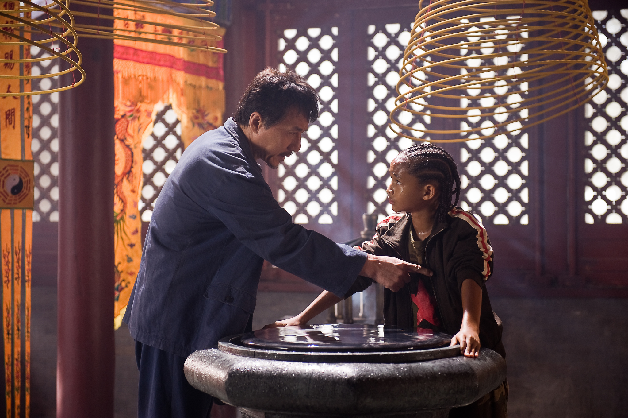 Still of Jackie Chan and Jaden Smith in The Karate Kid (2010)