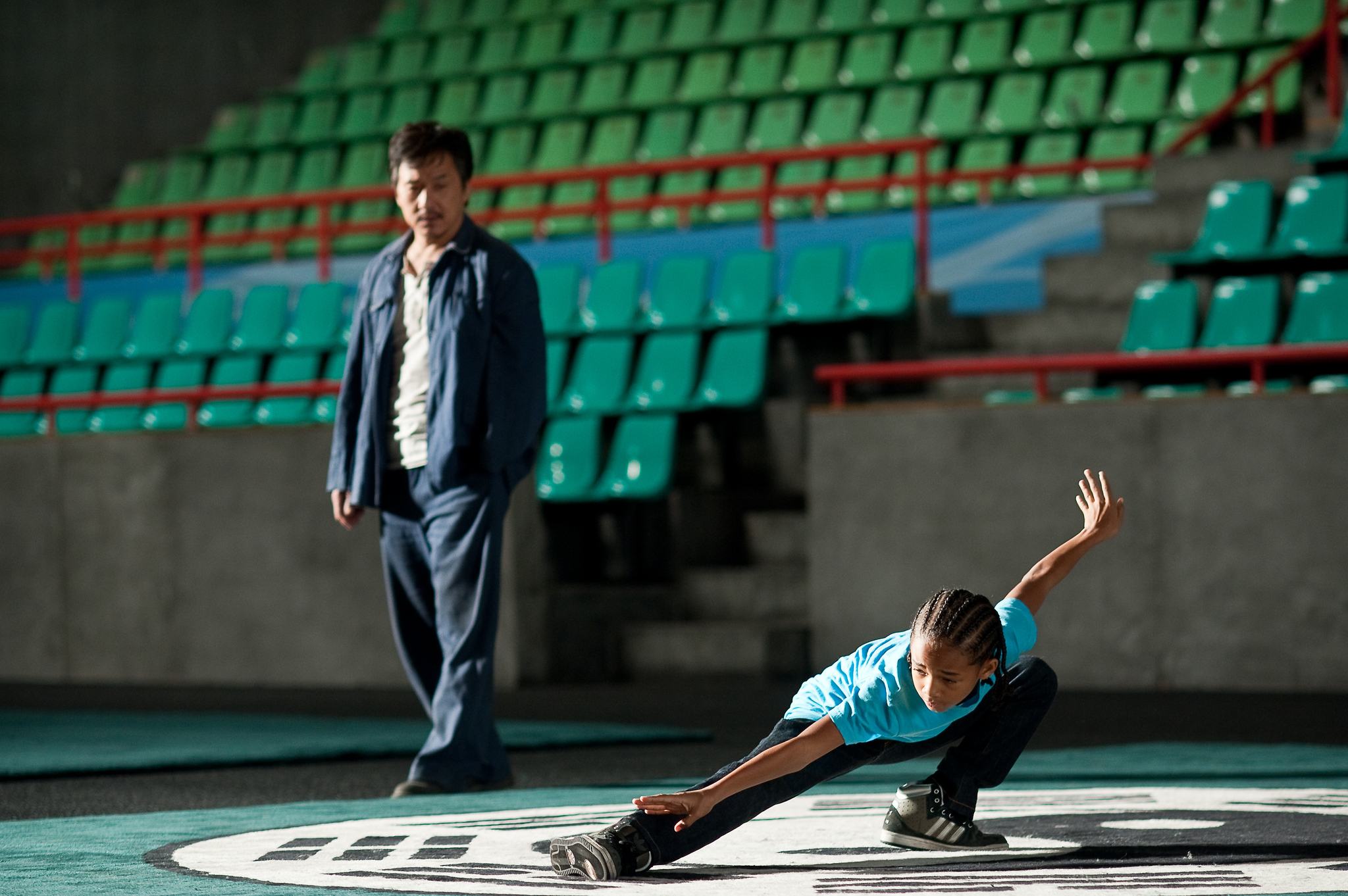 Still of Jackie Chan and Jaden Smith in The Karate Kid (2010)