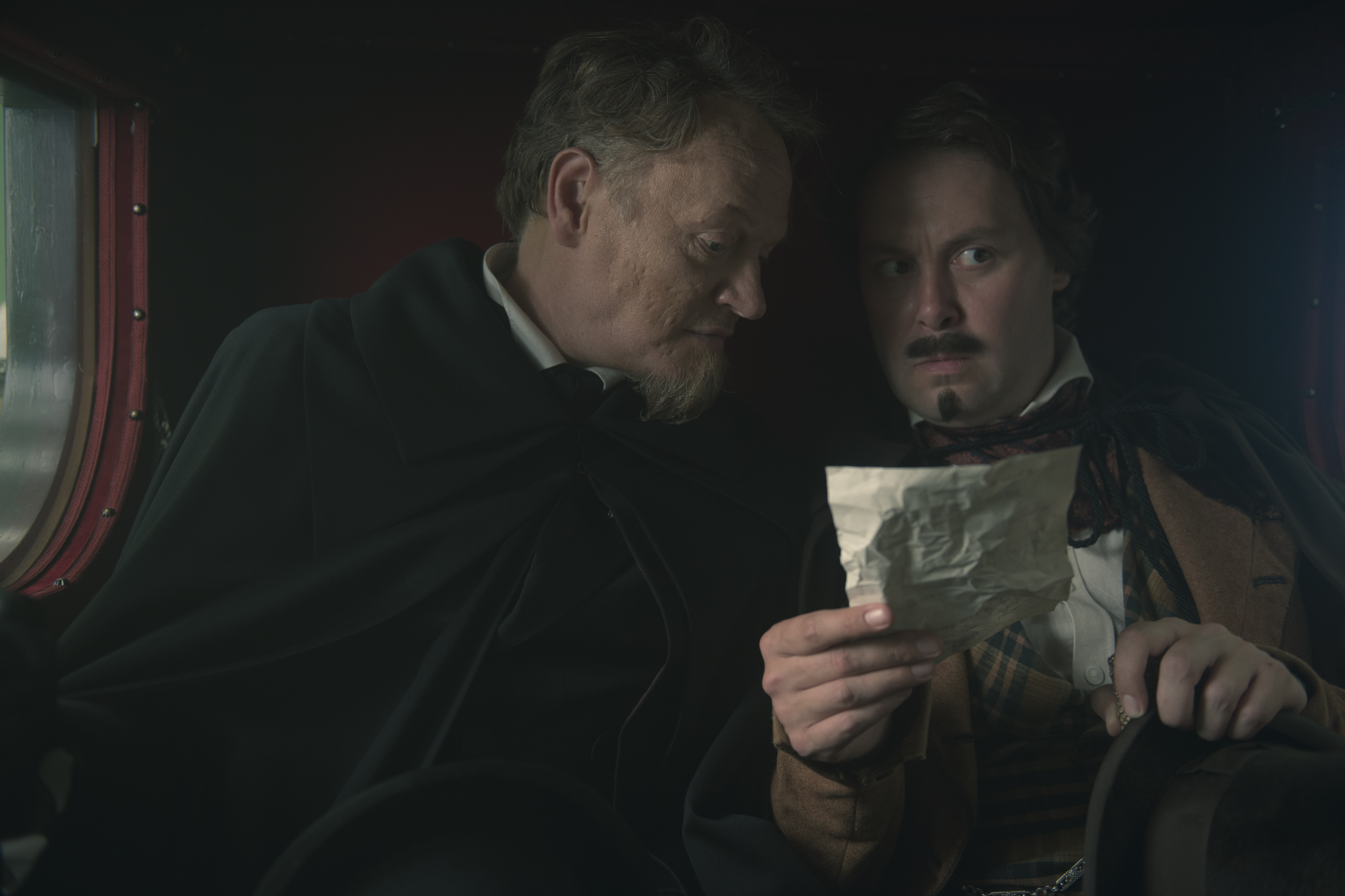 Still of Jared Harris and Christian McKay in The Devil's Violinist (2013)