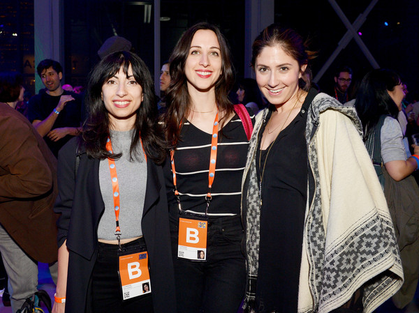 (L-R) Roja Gashtili, Julia Lerman, and guest attend the Filmmaker Welcome Party during the 2015 Tribeca Film Festival at Spring Studios on April 17, 2015 in New York City.