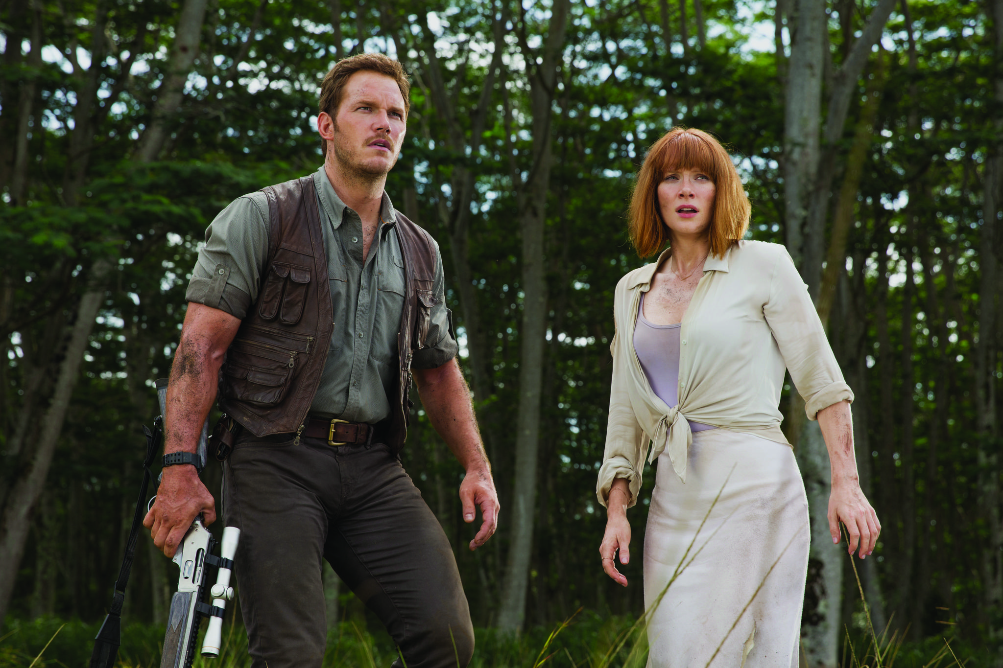 Still of Bryce Dallas Howard and Chris Pratt in Juros periodo pasaulis (2015)