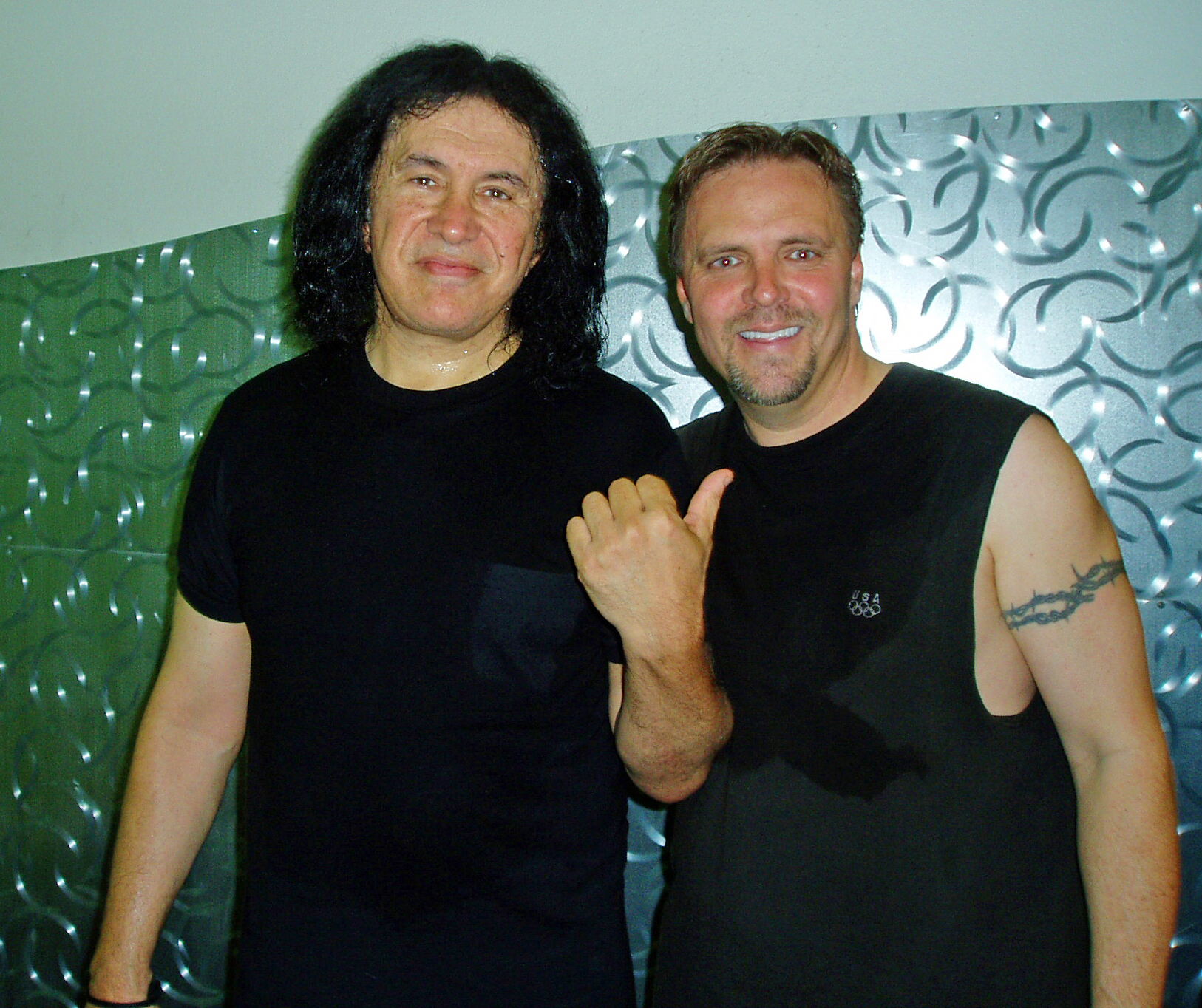 Michael Gier with Gene Simmons (KISS) after playing a game of racquetball.