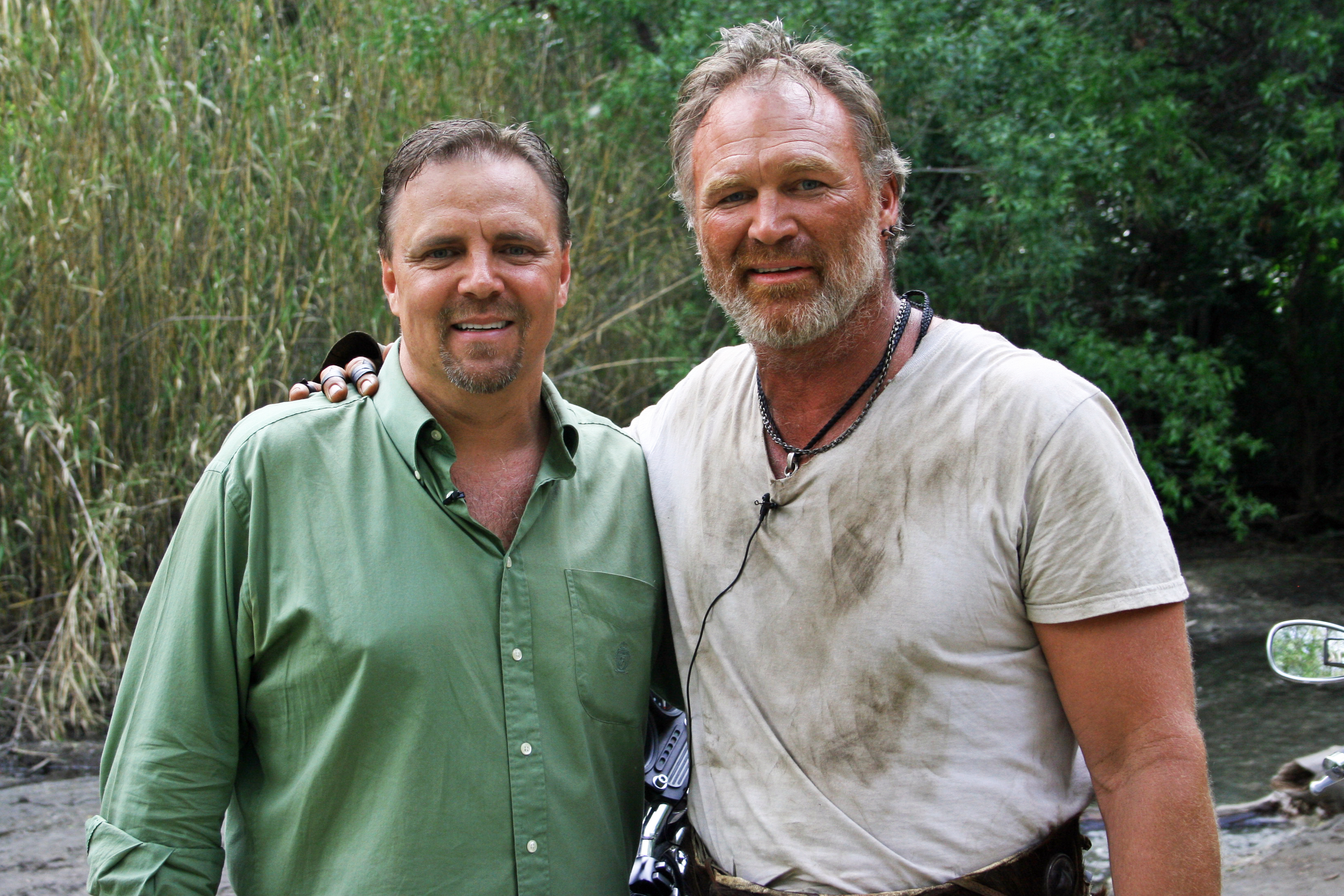 Michael Gier on set with Brian Bozworth after Michael's interview with Brian.