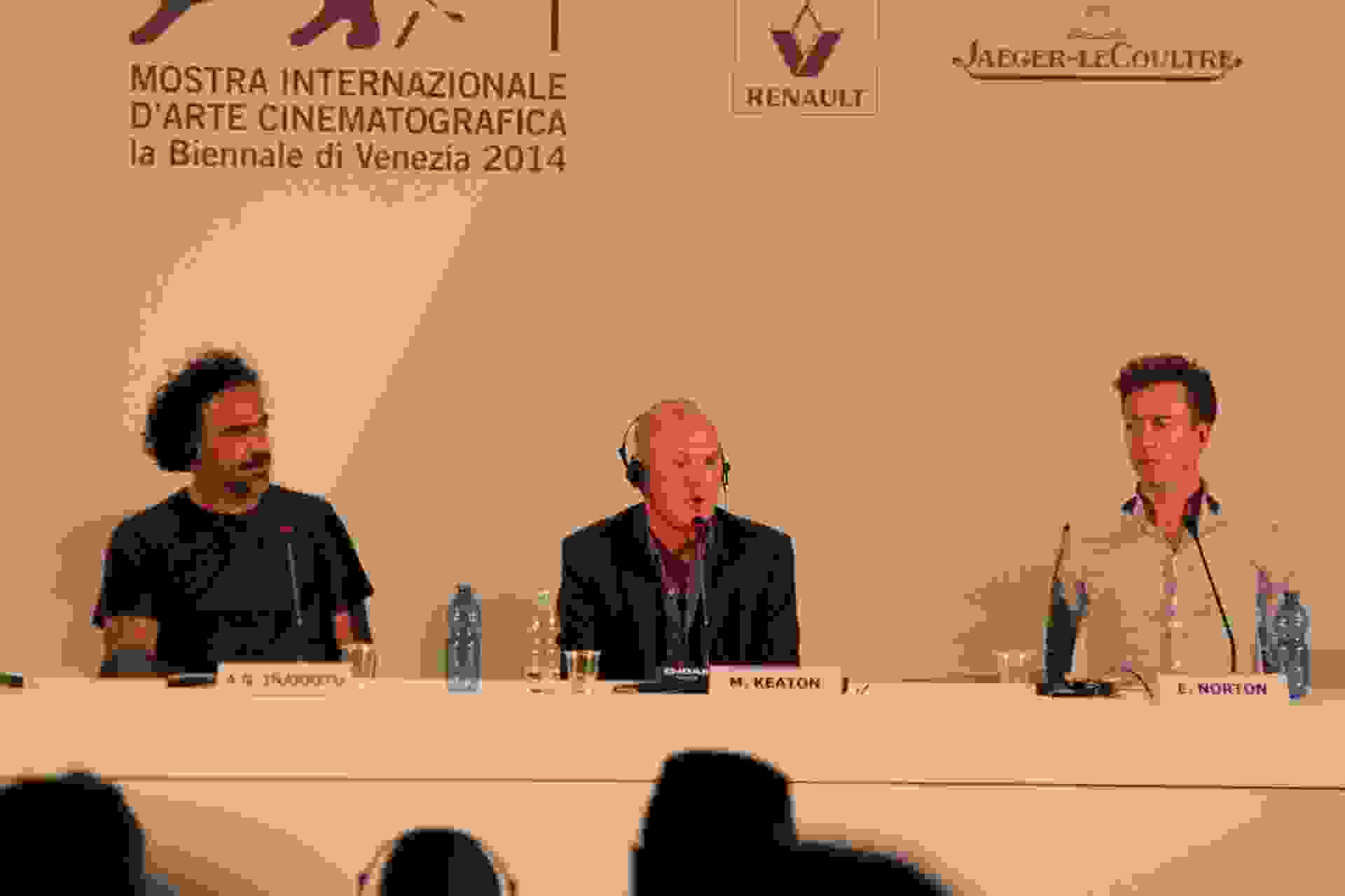 Michael Keaton, Edward Norton and Alejandro González Iñárritu