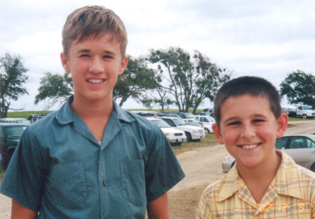 Haley Joel Osment and Mitchel Musso on the set of 