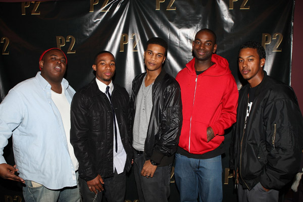 The main cast actors (L-R) Lorenzo Eduardo, Cory Hardrict, Arlen Esperlata and Mo McRae attend the Los Angeles Screening of 