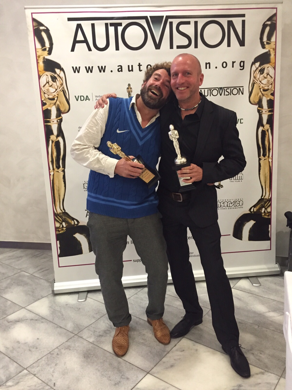 DoP Frederic Doss and Director Florian Leidenberger at the AutoVision 2015 festival. Two Awards for 