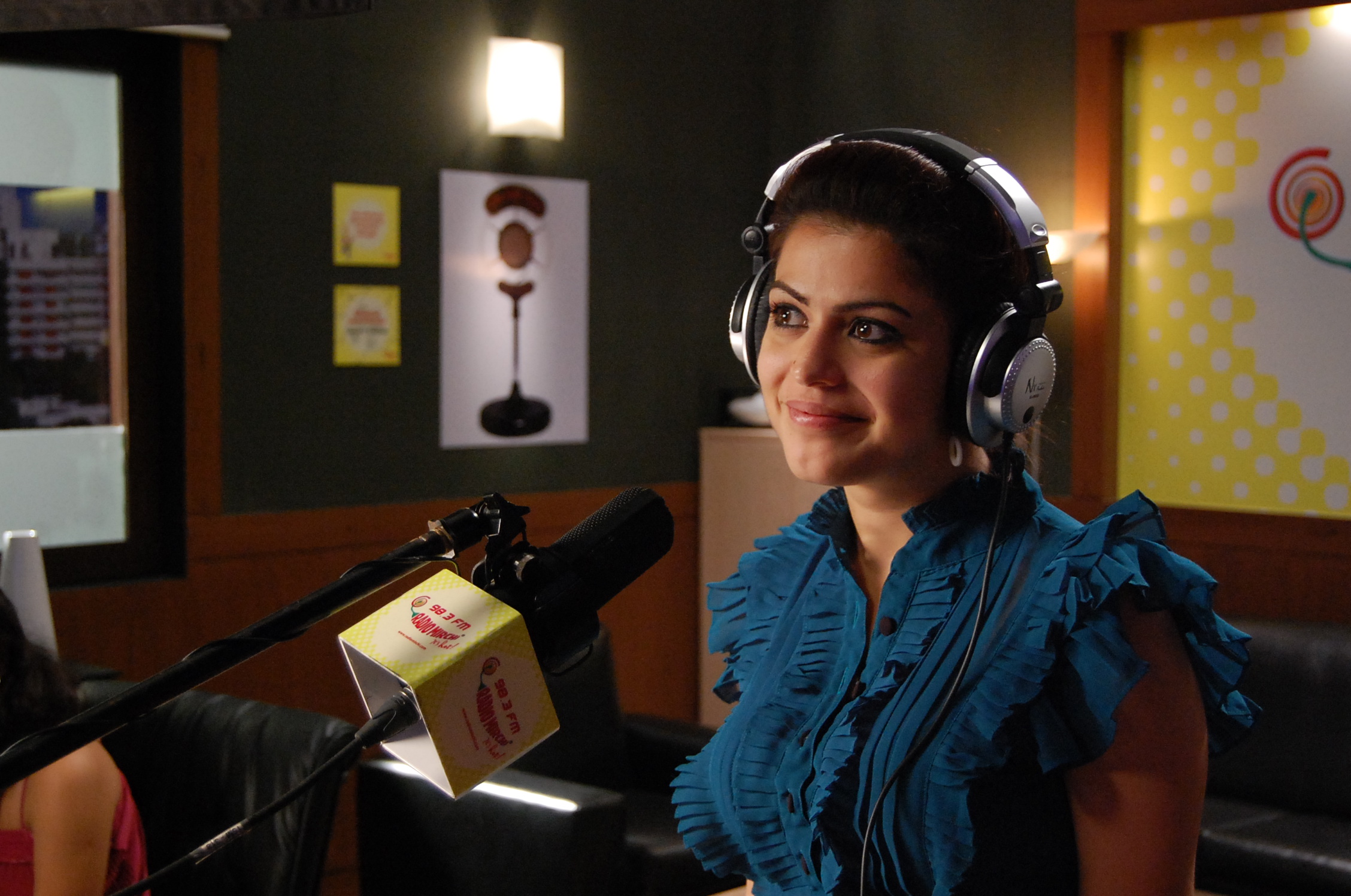 Film: Radio - Love on Air Shenaz during the picturisation of Radio Station sequence
