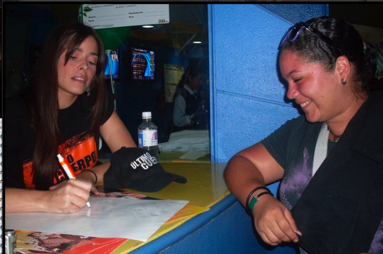 Mercedes signing autographs