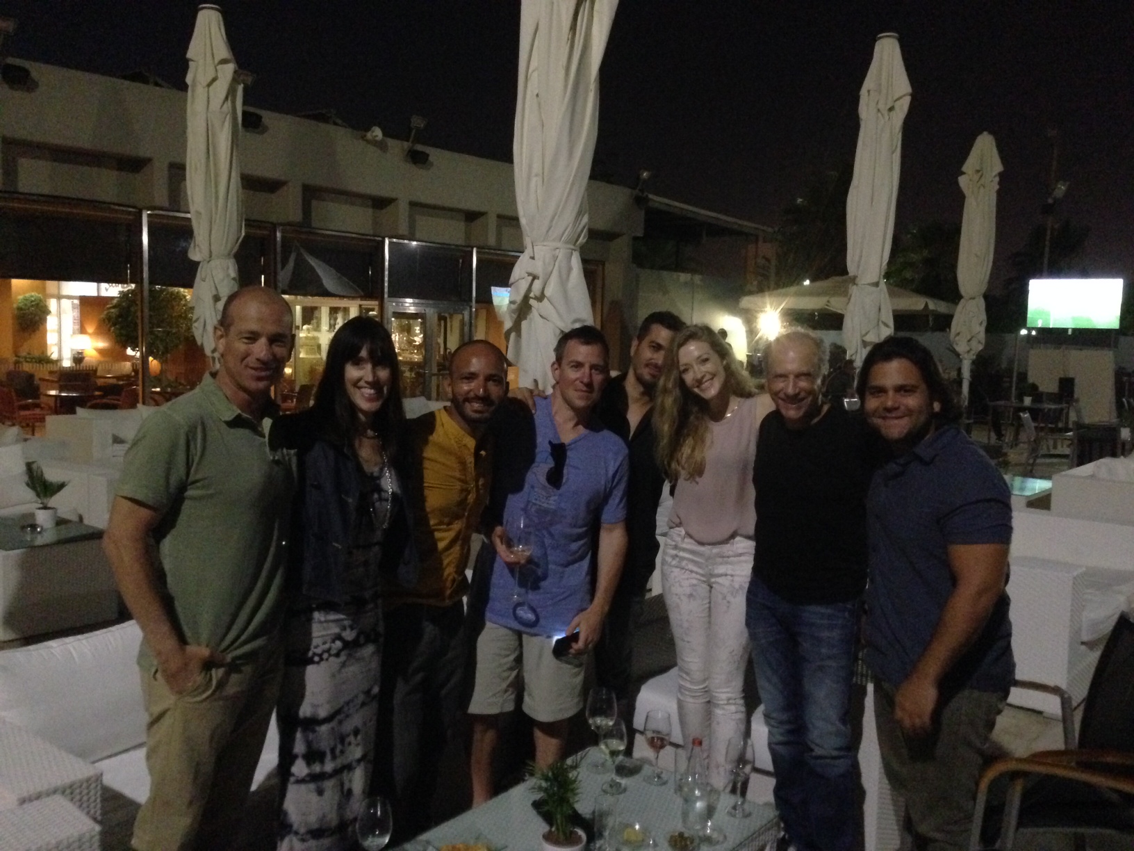 With executive producer, Howard Gordon, and actors Jennifer Finnigan, Raad Rawi and Cameron Gharaee whilst filming on 'Tyrant'.