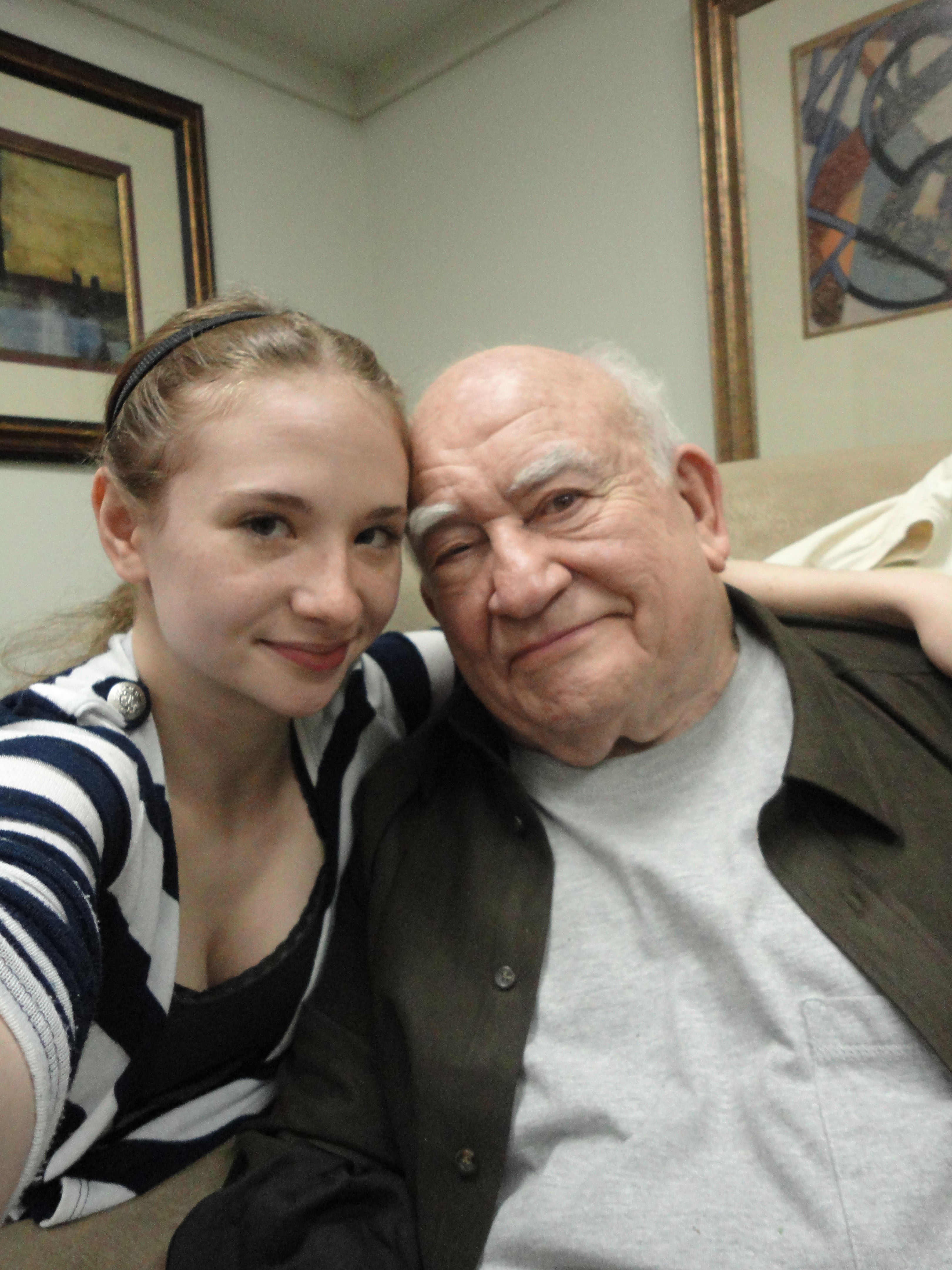 Courtney and Working Class Co-Star Ed Asner hanging out on set