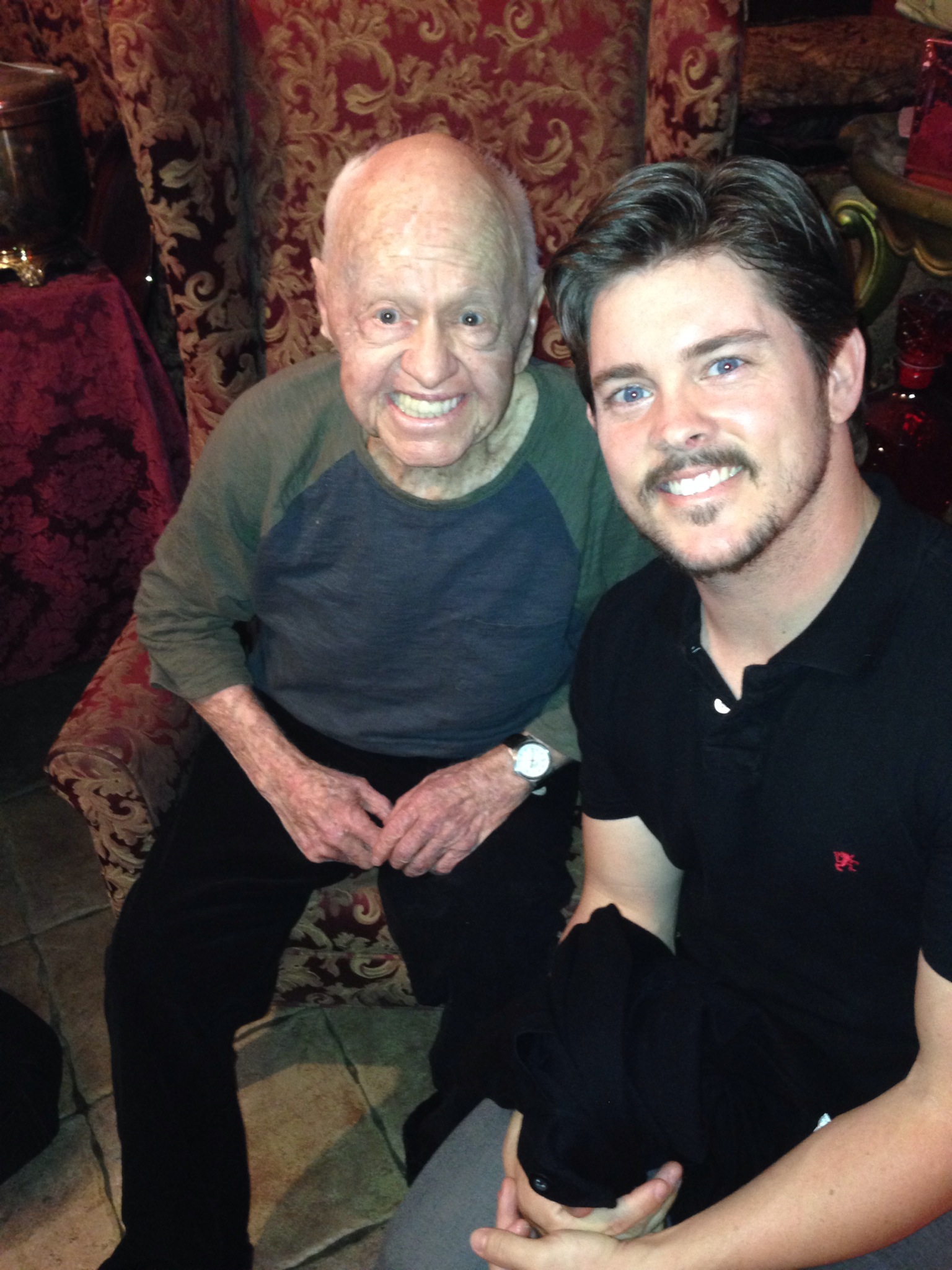 Shaun Paul Piccinino with Oscar winning actor Mickey Rooney on the set of Dr. Jekyll and Mr. Hyde.