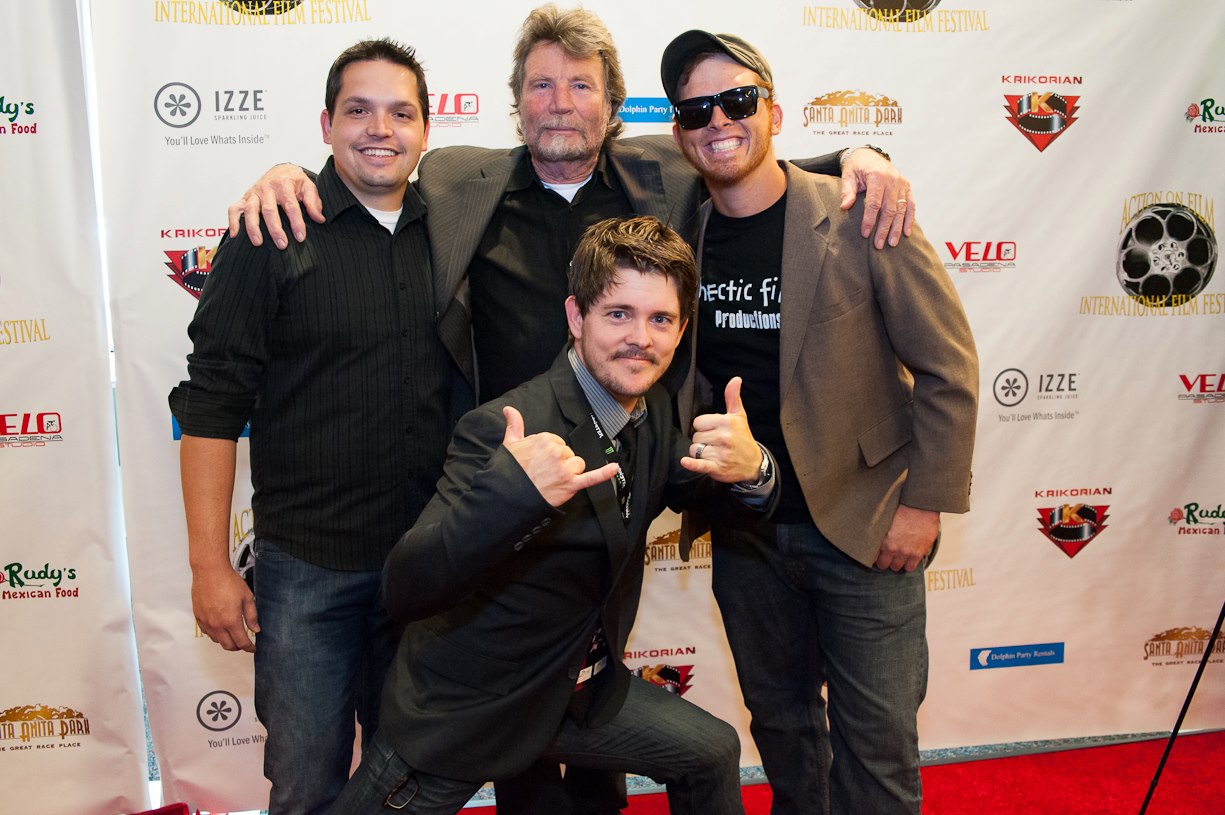 Shaun Piccinino, Vernon G. Wells and friends on the red carpet at the world premier for 