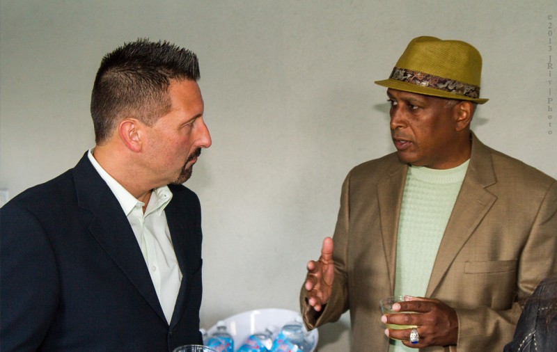 Adam DiSpirito with George Santiago of the International Baseball Federation at an event in Harlem, NY USA
