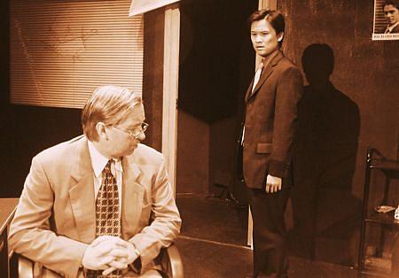 (L-R): Chris Kyme and Duc Luu in a still from the Hong Kong stage Premiere of Glengarry Glen Ross.