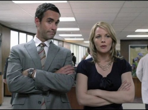 Still of Jay Harrington and Andrea Anders in Better Off Ted (2009)