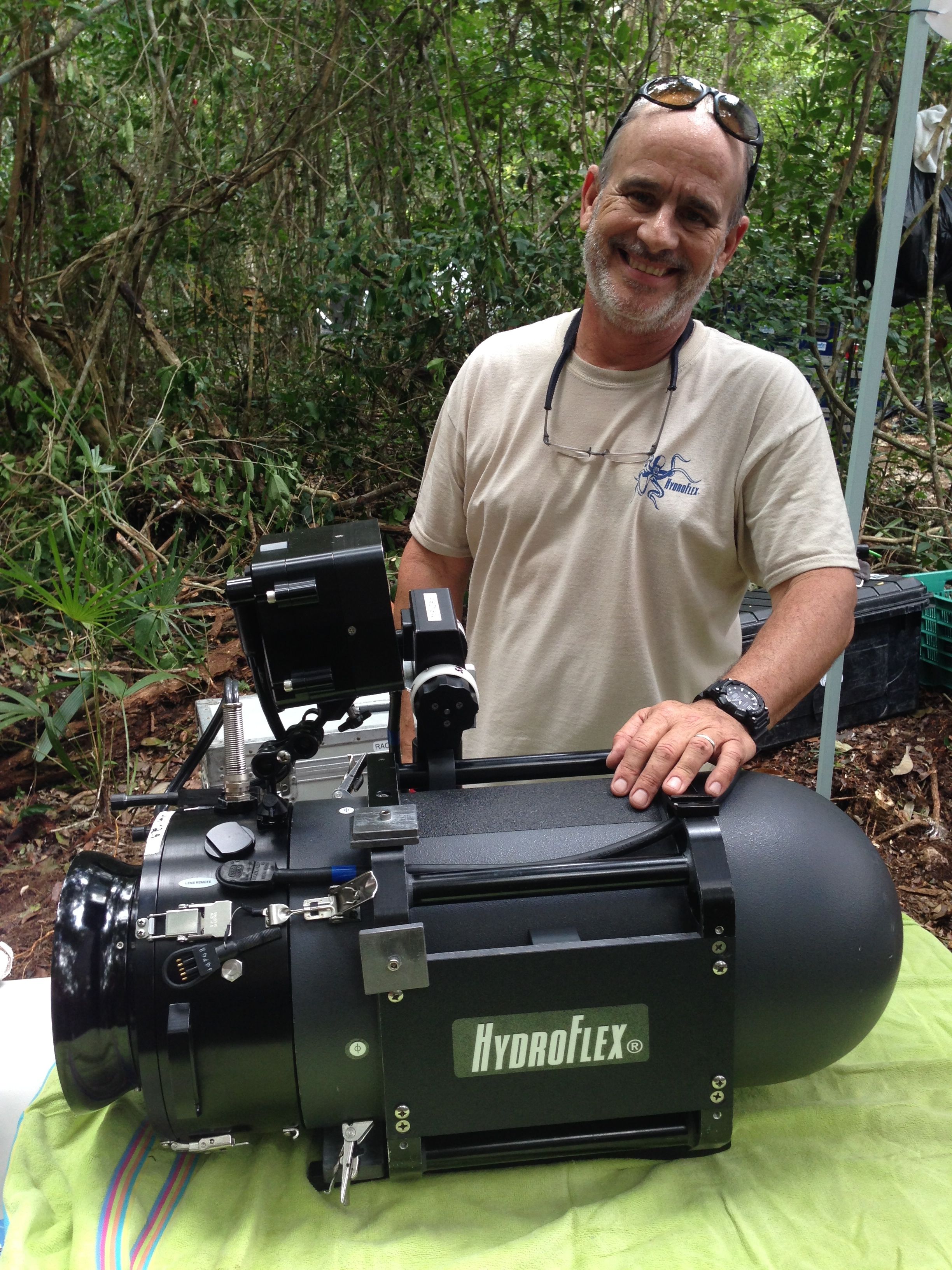 Mike Madden and the Sony F55 in Pete Romano's beautiful Hydroflex housing for NGTV 2014